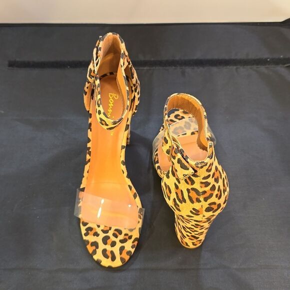 BRAND NEW BONNIBEL KIMBERLY LEOPARD SUEDE ANKLE STRAP HEELS - Picture 5 of 16